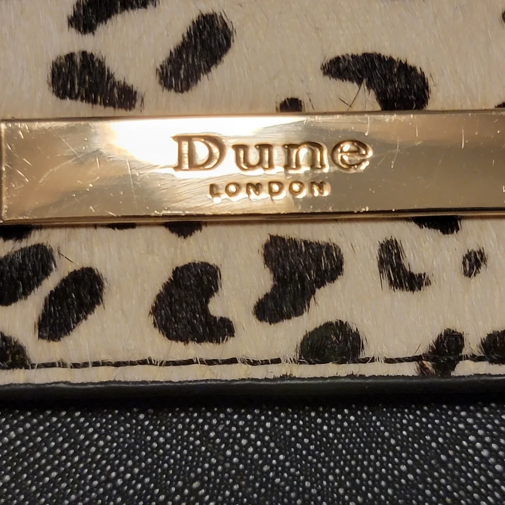 Dune London Handbag Crossbody Black Animal Print Calf Hair Leather & Wallet - Picture 8 of 10